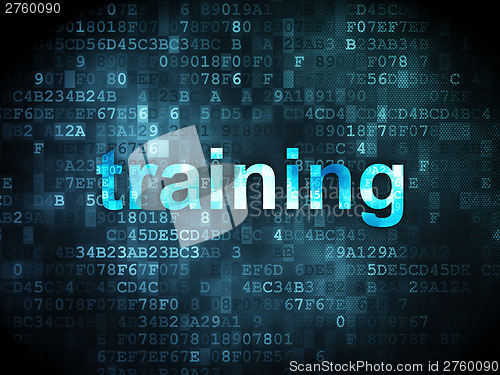 Image of Education concept: Training on digital background