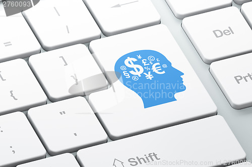 Image of Education concept: Finance Symbol on computer keyboard backgroun