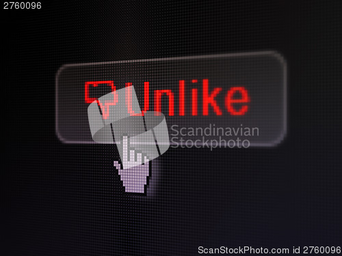 Image of Social network concept: Unlike and Unlike on digital button back