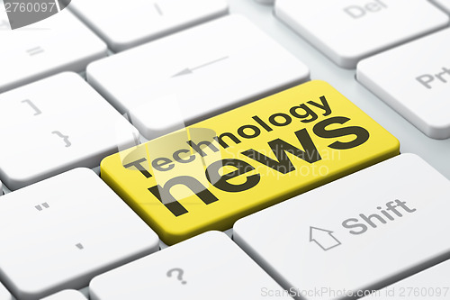 Image of News concept: Technology News on computer keyboard background