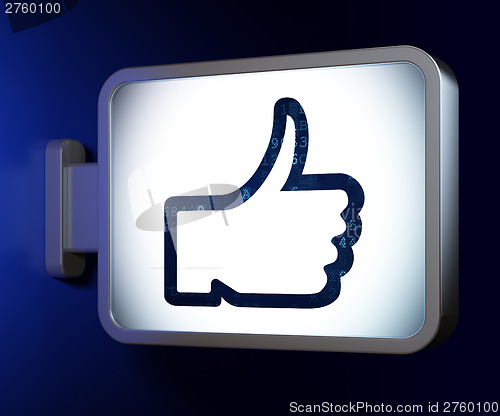 Image of Social network concept: Like on billboard background