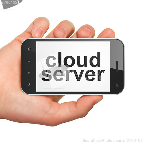 Image of Cloud computing concept: Cloud Server on smartphone