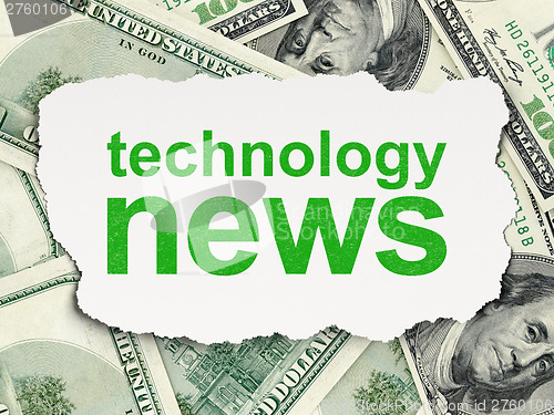 Image of News concept: Technology News on Money background