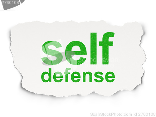 Image of Safety concept: Self Defense on Paper background