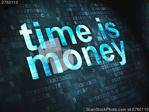 Image of Time concept: Time is Money on digital background