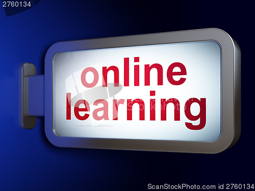 Image of Education concept: Online Learning on billboard background