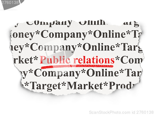 Image of Marketing concept: Public Relations on Paper background