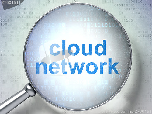 Image of Cloud computing concept: Cloud Network with optical glass