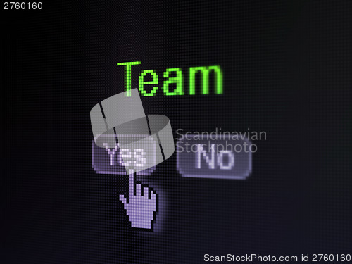 Image of Business concept: Team on digital computer screen