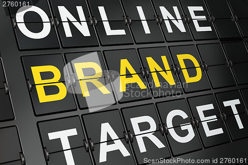 Image of Marketing concept: Brand on airport board background