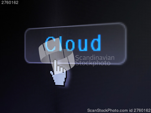 Image of Cloud computing concept: Cloud on digital button background