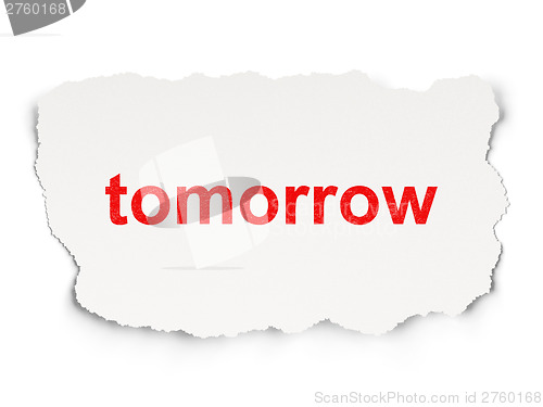 Image of Time concept: Tomorrow on Paper background