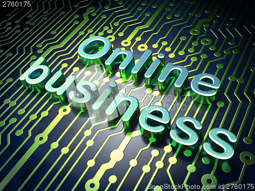 Image of Finance concept: Online Business on circuit board background