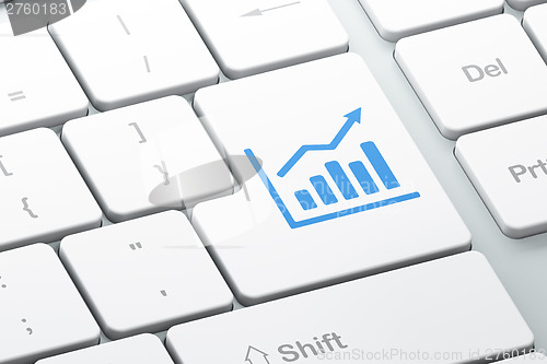 Image of Finance concept: Growth Graph on computer keyboard background