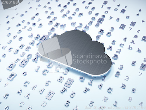 Image of Networking concept: Silver Cloud on digital background