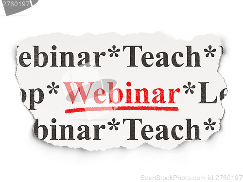 Image of Education concept: Webinar on Paper background