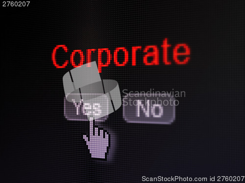 Image of Finance concept: Corporate on digital computer screen