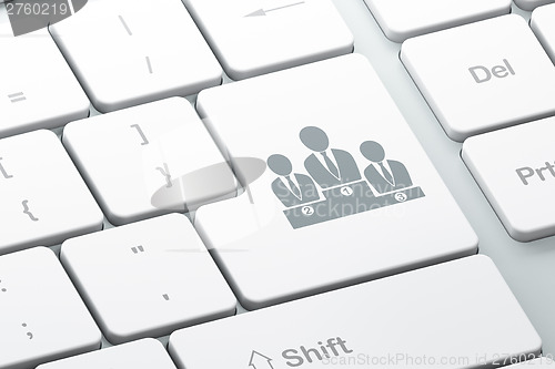 Image of News concept: Business Team on computer keyboard background