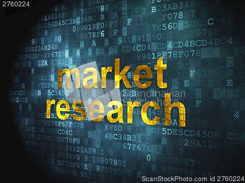 Image of Advertising concept: Market Research on digital background