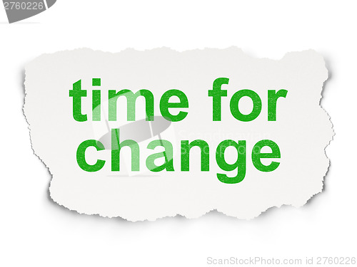 Image of Time concept: Time for Change on Paper background