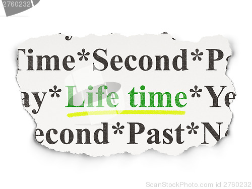 Image of Time concept: Life Time on Paper background