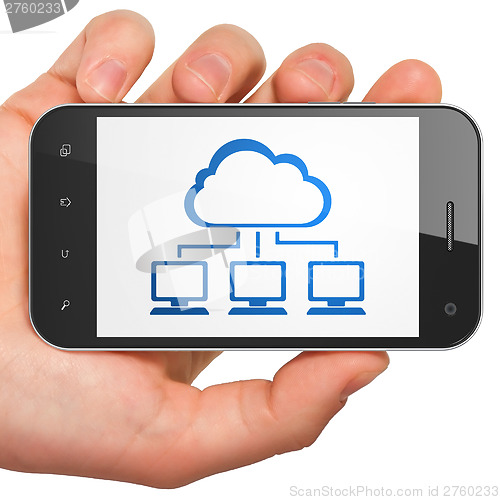 Image of Cloud computing concept: Cloud Network on smartphone