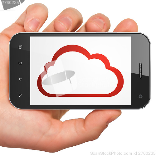 Image of Cloud computing concept: Cloud on smartphone