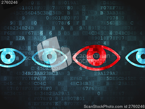 Image of Safety concept: Eye on digital background