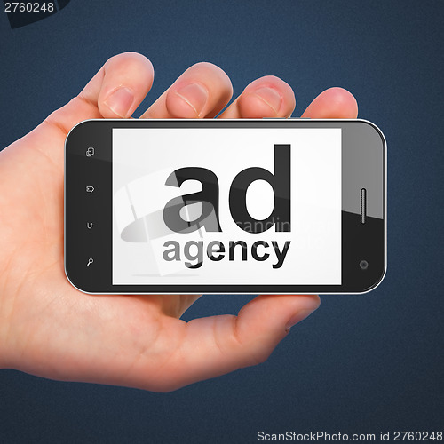 Image of Marketing concept: Ad Agency on smartphone