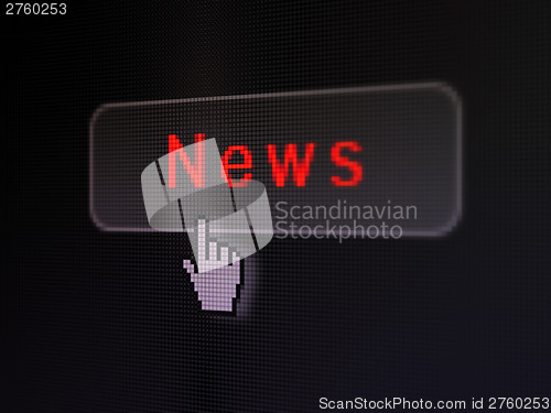 Image of News concept: News on digital button background