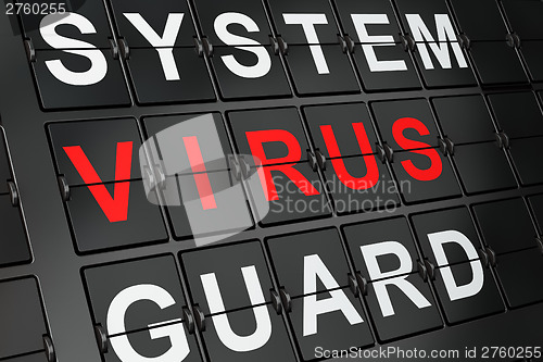 Image of Privacy concept: Virus on airport board background