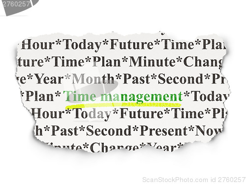 Image of Time concept: Time Management on Paper background