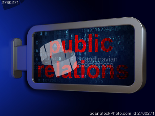 Image of Marketing concept: Public Relations on billboard background