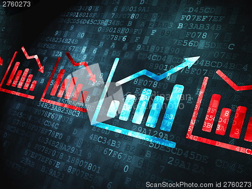 Image of Business concept: Graph on digital background