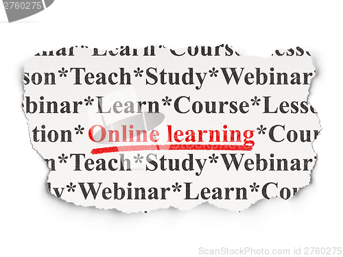 Image of Education concept: Online Learning on Paper background