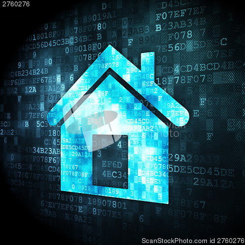 Image of Privacy concept: Home on digital background
