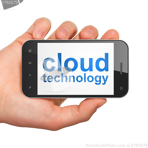 Image of Networking concept: Cloud Technology on smartphone