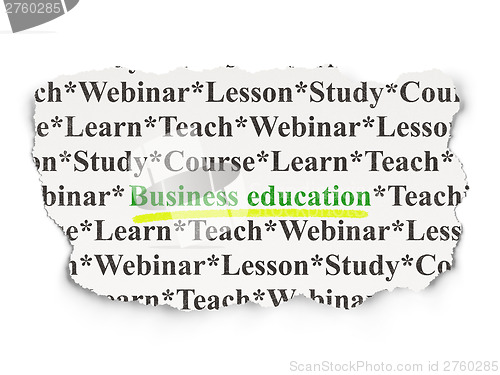 Image of Education concept: Business Education on Paper background