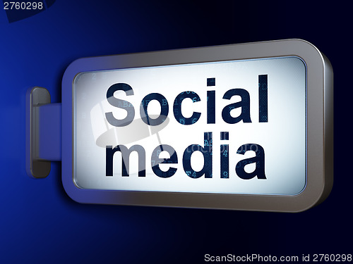 Image of Social media concept: Social Media on billboard background