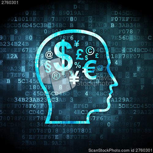 Image of Education concept: Finance Symbol on digital background