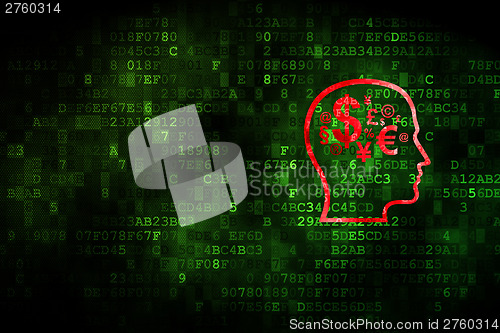 Image of Business concept: Finance Symbol on digital background