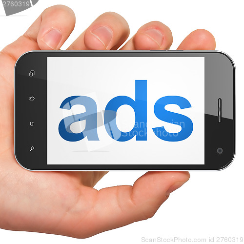 Image of Advertising concept: Ads on smartphone