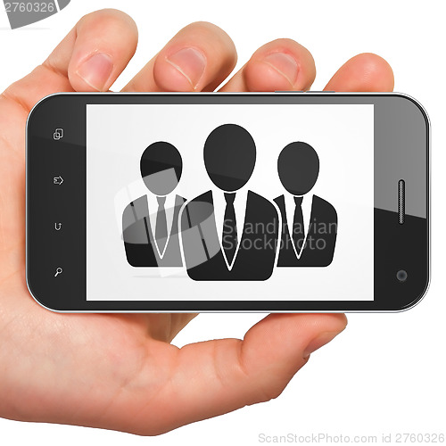 Image of Advertising concept: Business People on smartphone