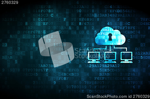 Image of Networking concept: Cloud Network on digital background
