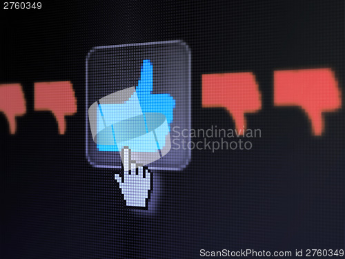 Image of Social media concept: Like, Unlike on digital computer screen