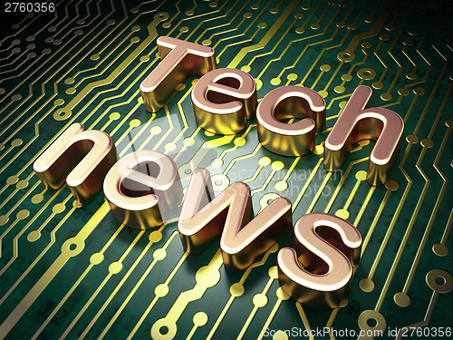 Image of News concept: Tech News on circuit board background