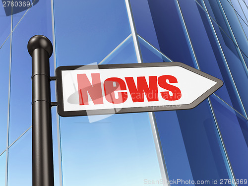 Image of News concept: News on Building background