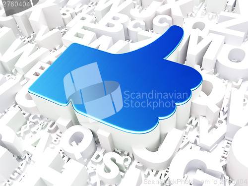 Image of Social media concept: Like on alphabet background