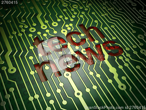 Image of News concept: Tech News on circuit board background