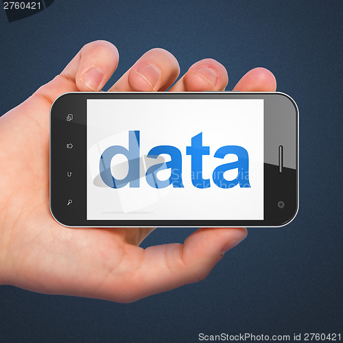 Image of Data concept: Data on smartphone